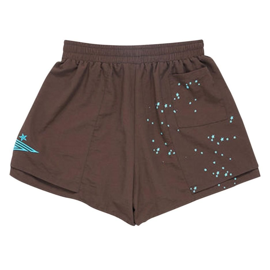Sp5der Double Layer Shorts Brown