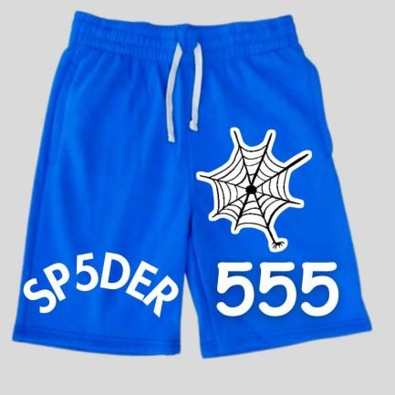 Sp5der Shorts Blue Simple 555 Logo